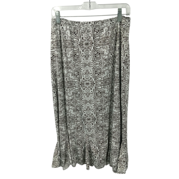 Vintage Dresses & Skirts - Vintage Y2K Hypnotized Kaleidoscope Psychedelic Print Ruffle Midi Skirt Size M